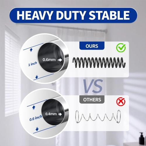 Chrsouly Shower Curtain Rod, 31-76 Inch Adjustable Tension Shower Rod