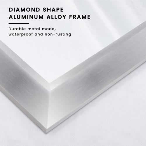 Amorho 24x30 Inch Bathroom Mirror Silver, Thick Metal Framed Wall Mirrors for Over Sink, Brushed Nickel Mirror Perfect for Bedroom, Living Room, Entryway, Rectangle (Horizontal/Vertical).