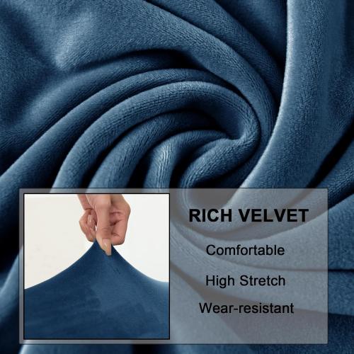 UNBBRRL 7 Piece Couch Covers for Sofa, Replacement Ektorp Sofa Cover 3 Seat with 1 Main Cover / 3 Seat Cushion Covers / 3 Backrest Covers, Velvet Settee Cover 3 Seater (Sapphire Blue)
