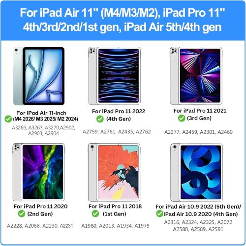 Jibrealg Keyboard Case for iPad Air 11(M4 2026/M3 2025/M2 2024) & iPad Pro 11(1st/2nd/3rd/4th Gen), Magic Keyboard with Multi-Touch Trackpad for 10.9 iPad Air 4th/5th Gen with 7-Color Backlit,Blue