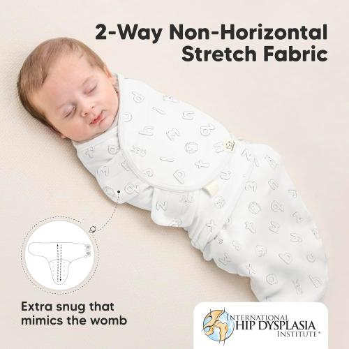 3-Pack Organic Baby Swaddle Sleep Sacks - Swaddles for Newborns, Infant 0-3 Months, Baby Girls, Boys, Soft & Snug Newborn Sleep Sack, Nursery Swaddling Blankets (ABC Land Rose, OS)