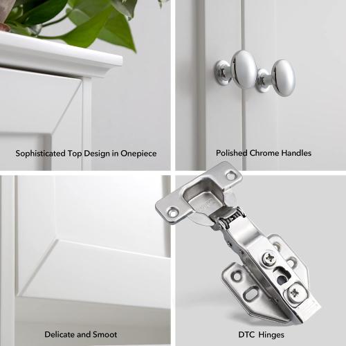 VANIRROR White Bathroom Wall Mounted Cabinet Wooden Over the Toilet Storage | Above Toilet Medicine Cabinets with 2 Door & Adjustable Shelf for Kitchen, Laundry Room, Entryway,Durable MDF Construction