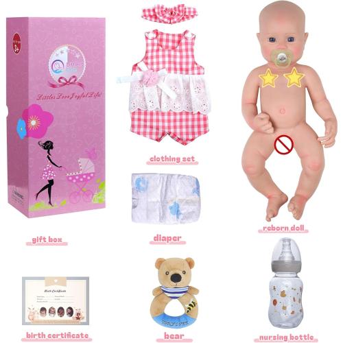 JIZHI Reborn Baby Dolls Silicone Full Body -16 Inch 5.73lb Weighted Full Platinum Silicone Baby Doll Real Life Baby Dolls with Complete Accessories for Kids Age 3