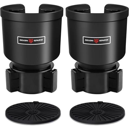 Upgraded Car Cup Holder Expander Adapter with Offset Adjustable Base, Compatible with Yeti 14/24/36/46oz Ramblers, Hydro Flasks 32/40oz, Other Large Bottles Mugs in 3.5-4.0, 2 Pack