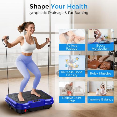 AoraPulse Vibration Plate Exercise Machine, Vibration Plate for Lymphatic Drainage Weight Loss, 400 Lbs Capacity Full Body Workout Vibrate Fitness Platform for Home Women Men
