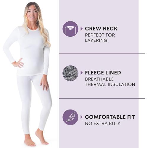 Rocky Thermal Underwear for Women, Long Johns Fleece Lined Set, Shirt & Pants, Base Layer w/Leggings/Bottoms Ski/Extreme Cold