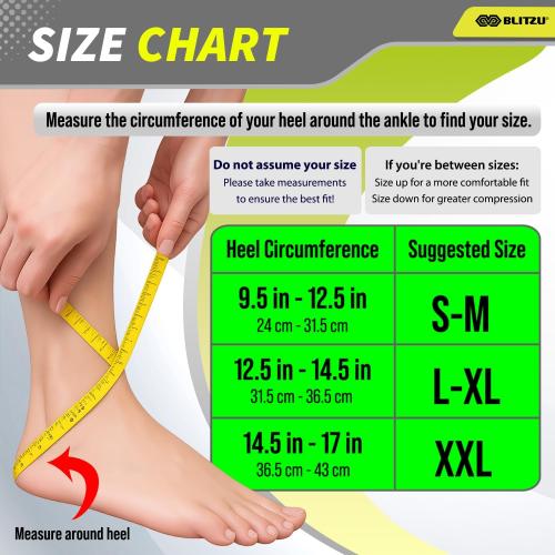 BLITZU Compression Socks for Plantar Fasciitis, Foot, Arch & Ankle Support
