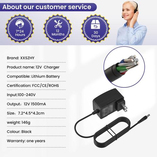 12V 1.5A Power Supply Charger Adapter for Yamaha PA130 PA150, Power Cord for Yamaha PSR, YPG, YPT, DGX, DD Series Keyboard - Only Compatible for Listed Models (9.8Ft Long Cord)