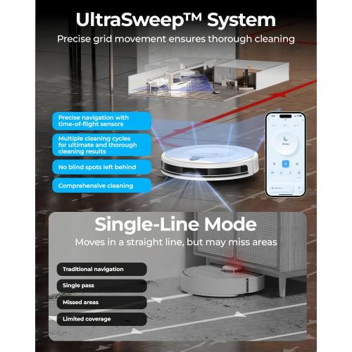 Robot Vacuums,10KPa Robotic Vacuum Cleaner with Mapping,Lidar Navigation&Obstacle Avoidance,150mins Robot Vacuum with App/Alexa/Remote,Tangle-Free Pet Hair,Self-Charging (White)