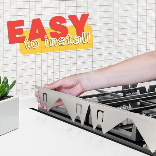 Stove Gap Covers Stainless Steel, 2 Pack Stove Gap Filler Easy Retractable Length 13.8 to 27.5, Width 0.79 ALMCALS Range Trim Kit, Heat Resistant Guard Between Stove Top & Counter