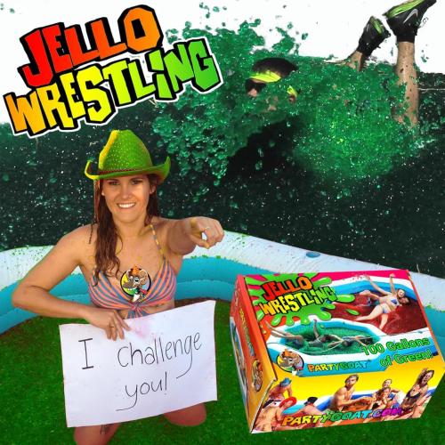 Bulk JELLO WRESTLING Kit 100 Gallon Package! GREEN Jelly Wrestling Mix. Just Add Water to a Jello Pool to make a Jell-o Wrestlers Ring. Easy Set Wrestling Jello for Fundraisers, Tug o War & Party Games