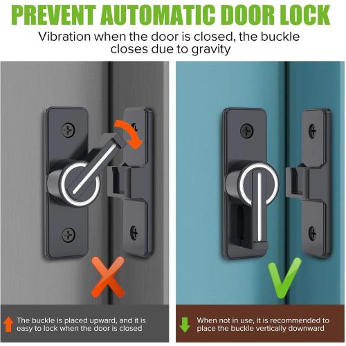 Barn Door Lock Hardware, 90 Degree Heavy Duty Gate Latches Flip Latch Safety Door Bolt Latch Lock, Barn Sliding Door Latch Lock Suitable for Garden, Bathroom, Outdoor, Garage, Window