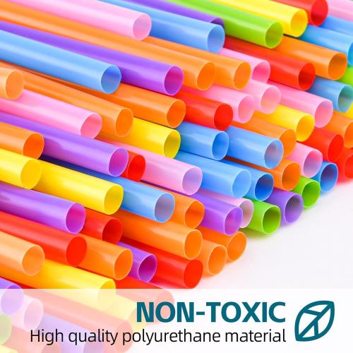 Flexible Plastic Straws | Colorful Disposable Extra Long Straws Party Decorations