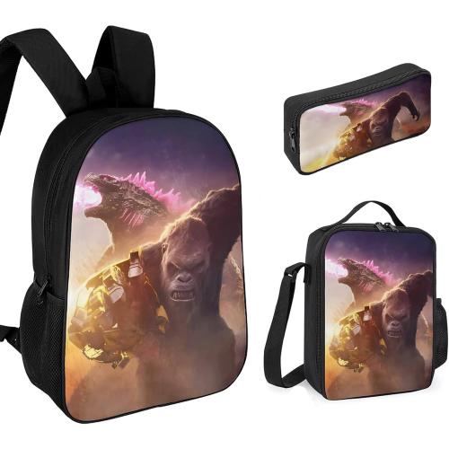 Atomic Dinosaur Backpack 3 Piece Set, 17Inch with LunchBag And PencilCase