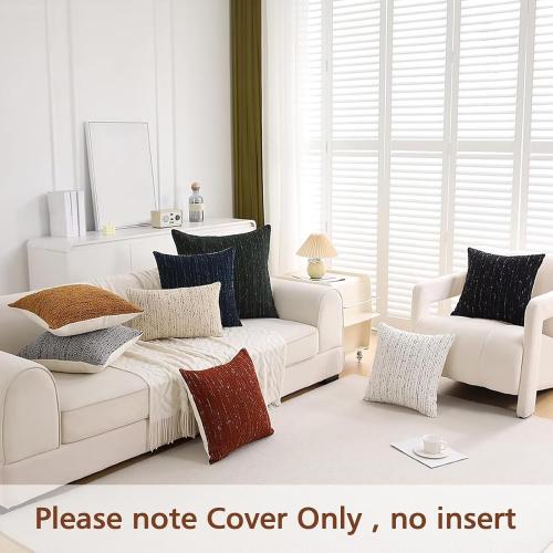 Textured Boucle Lumbar Pillow Covers 12x20 Neutral Striped Throw Pillows Soft Modern Farmhouse Pillow Cases, 1pc Decorative Accent Rectangle Couch Cushion Cover for Bed Sofa, Cream Brulee