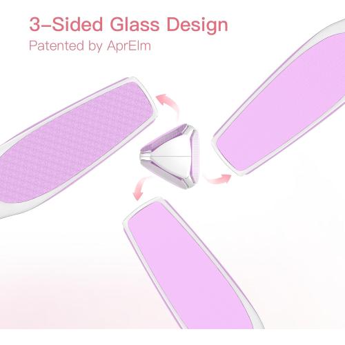 3-Sided Nano Glass Foot Callus Remover, Professional 3-in-1(Coarse, Medium, Fine) Foot File, Pedicure Tools for Feet Hard Skin Smooth Polishing (Pink)