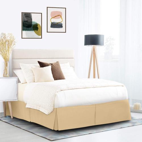 Nestl Gold Bed Skirt Cal King Size - Cal King Bed Skirt 14 Inch Drop - Brushed Microfiber Bed Skirts - Hotel Quality Pleated Bed Skirt - Shrinkage & Fade Resistant