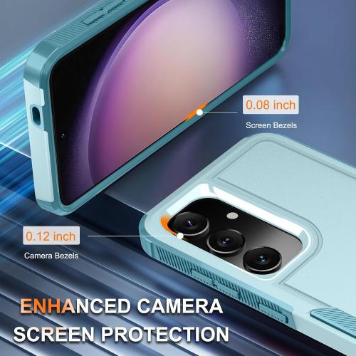 RMOCR Case for Samsung Galaxy S25 Plus, Full Body Heavy Duty Rugged Shockproof Protective Phone Cover with Lanyard Strap, Tempered Glass Screen Protector and Camera Lens Cover, Mint Green | Full Body, Heavy Duty, Rugged, Shockproof, Protective, with Lanya