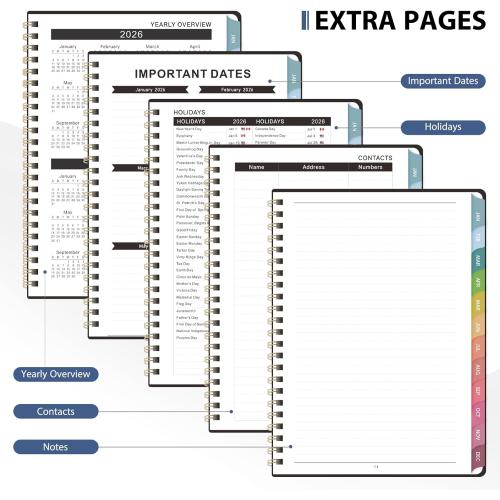 2026 Planner, 8.5 x 11 Weekly and Monthly Large Calendar Planner, Letter Size, Jan - Dec 2026, Hardcover Daily Agenda and Organizers for School Essentials & Office Supplies