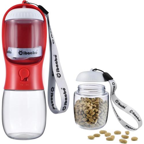 Dog Water Bottle with Food Container, Travel Puppy Water Bowl, Portable Pet Dispenser, Dog Stuff Accessories Items, Puppy Essentials Necessities for Yorkie Chihuahua Cat Walking and Hiking
