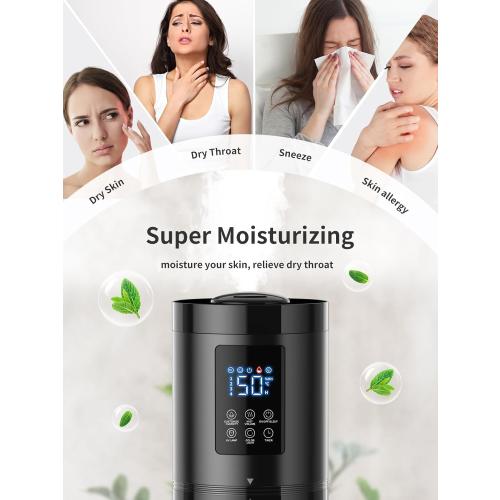 8L Humidifiers for Bedroom, 30dB Quiet, 500ft² Coverage, 60H Runtime, Top Fill, 3-in-1 Humidifier Large Room & Essential Oil Diffuser & Ambient Light, Sleep Mode, 16H Timer, Auto Shutoff Protection