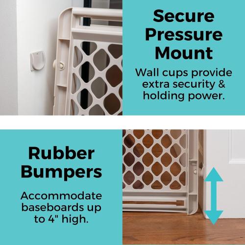 Supergate Ergo Baby Gate: Plastic Baby Gate for Stairs & Doorways - Adjustable Indoor Safety Gate - Made in USA