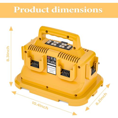 6-Ports Rapid Battery Charger Station,Replacement for Dewalt 20V/60V Battery Charger,Compatible with Dewalt 20V/60V Flexvlot Battery DCB200 DCB206 DCB606 DCB609 DCB612 DCB615