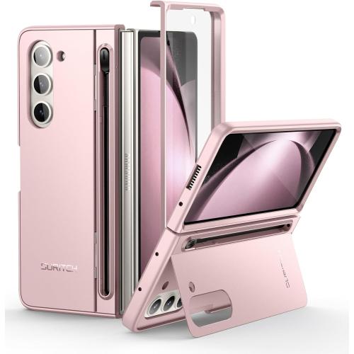 Size Galaxy Z Color Pink SURITCH for Samsung Galaxy Z Fold 5 Case with Kickstand and S Pen Holder [S Pen NOT Included], Phone Case for Z Fold 5 2023 -Light Pink