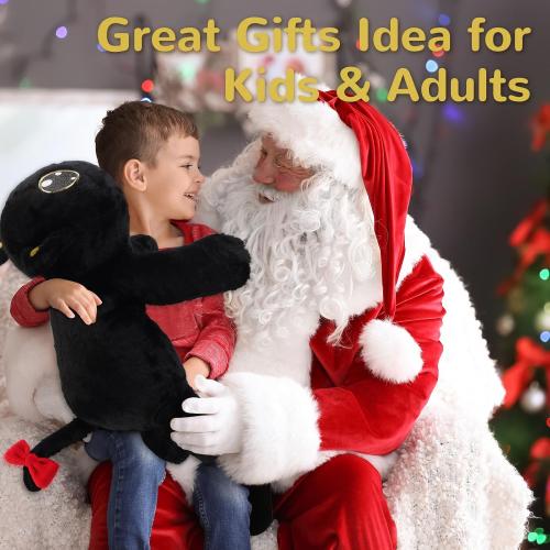 meowtastic Black Cat Weighted Stuffed Animals - 22 Inch 4.5 Pounds Weighted Plush Cat Stuffed Animal - Big Kitten Toys Pillow - Cute Plush Toys Gifts for Kids & Adults (22 4.5 lbs)