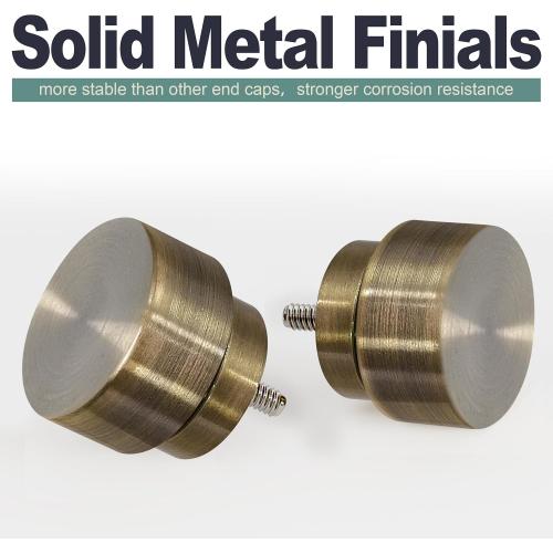 Antique Bronze Curtain Rods for Windows 72 to 144 Inches Adjustable Length Heavy Duty 1 Diameter Window Curtain Rod with Solid Metal Finials for Outdoor Farmhouse Bedroom Kitchen Living Room