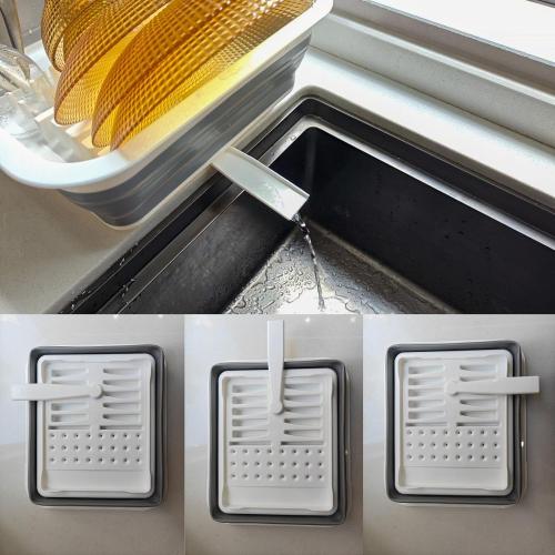 Collapsible Dish Drying Rack, Foldable Dinnerware Drainer Organizer for Storage Kitchen Counter RV Accessories Portable Rack Holders for Dishes Plates and Cups Camping Travelling Space Saver Essential
