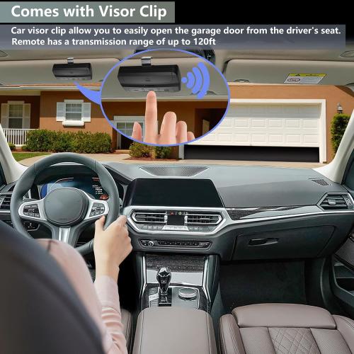 Universal Garage Door Opener Remote Compatible with LiftMaster Chamberlain Genie Craftsman Linear Wayne Dalton Overhead Garage Door Opener has Learn Button or Dip Switch (2 Pack)