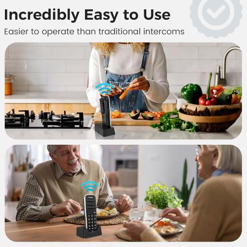 Wireless Intercoms for Home, Rechargeable & 1 Mile Range (5280ft)