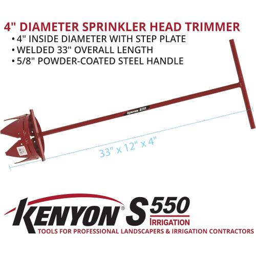 Red Kenyon 4 Diameter Sprinkler Head Trimmer, 5/8 Steel Rod Shaft, 85424