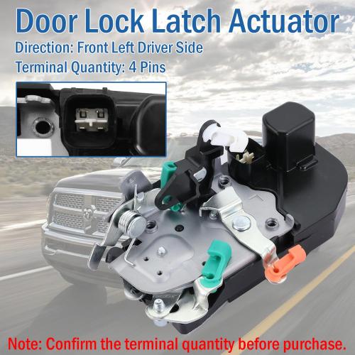 Qagea Rear Left Driver Side Door Lock Latch Actuator Fit for 2003-2010 Dodge Ram 1500 2500 3500 4500 5500 Replaces 931-644 55276795AB DLA1360