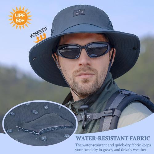 Sireck Fishing Hat, UPF50  Wide Brim Sun Hat for Men Women, UV Protection Hiking Beach Bucket Hats Summer Safari Hat