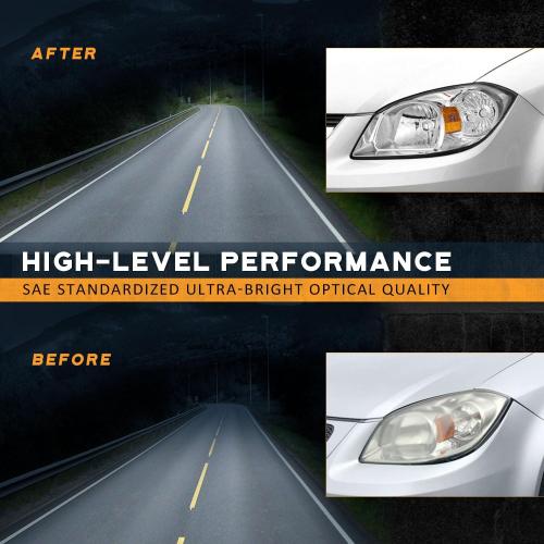 Halogen Headlights for 2005-2010 Chevy Cobalt Headlight Replacement for 05 06 07 08 09 10 Chevy Cobalt Chrome Housing Amber Reflector Set