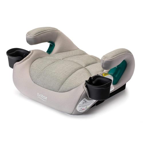 Britax UpNGo Click Backless Booster Car Seat with Rigid Latch, Lightweight and Portable Travel Booster with Slim Design and PosturePlus, Accommodates Kids up to 120 Lbs and 63” – Parchment