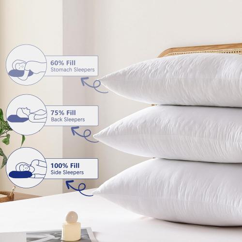 Shatex Extra Firm Pillow Standard Size 26 x 20 inch, Bed Pillow with Adjustable Insert Provides Stronger Support - for Back, Stomach & Side Sleepers,Super Firm