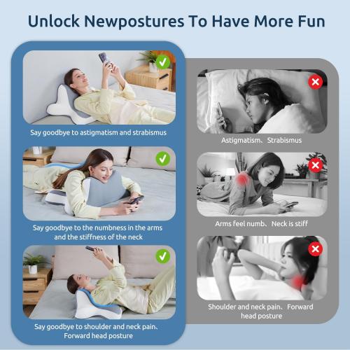 Neck Pillow for Sleeping,Leaning and Lying,Contour Memory Foam Pillow for Side Back Stomach Sleeper,Ergonomic Cervical Pillow for Neck Pain and Shoulder Pain Relief