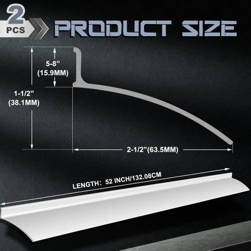 Hicarer 2 Pcs 52 Inch Door Rain Drip Cap Guard Exterior Anodized Aluminum Overall Height 1-1/2 Inches Overhead Drip Edge Flashing Weather Stripping Window Deflector Home Top Roof Rain Diverter