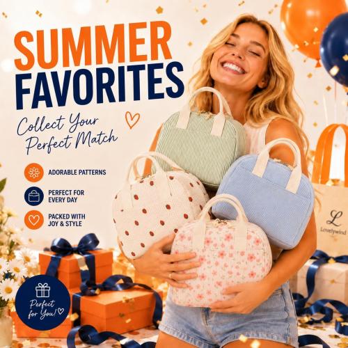 LOVELYWIND Lunch Box for Women, Insulated Lunch Bag,Beige Checkered Tote
