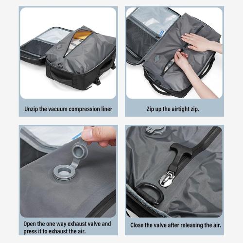 Vacuum Backpack, Oxford Cloth Watertight Lightweight Carry on Backpack with Lock & USB Charging Port, Laptop Bag | Travel Luggage for Business Adventure