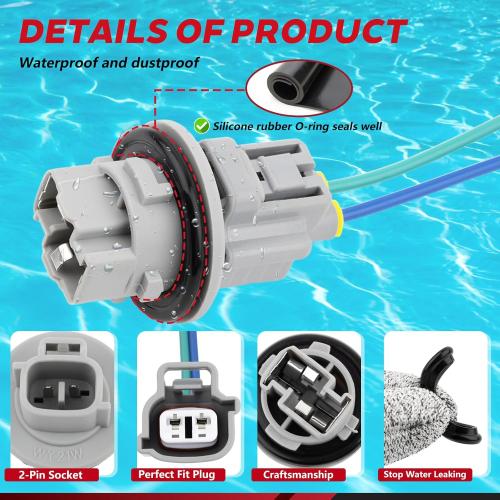 Front Turn Signal Light Socket with Pigtail Connector Fit for Toyota 4Runner C-HR Camry Corolla Highlander Prius RAV4 Tacoma Lamp Bulb Plug Holder and Wire Harness Replace OE 90075-60028 2PCS
