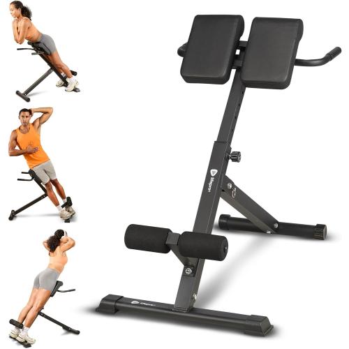 Lifepro Roman Chair Hyperextension Bench - Adjustable Back Extension Machine for Glutes, Hamstrings, and Lower Back - Foldable Multipurpose Exercise Equipment for Home Gym