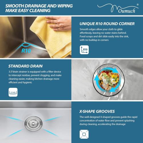 33 Inch Drop In Kitchen Sink - 33x19 Stainless Steel Kitchen Sink T304 18 Gauge Topmount Sinks Single Bowl Handmade Sinks Above the Counter, 9 Deep