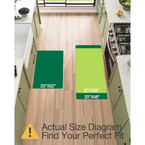 LUMI Anti Fatigue Cushioned Comfort Mats for Standing, 3/4 Thick Ergonomic Mats for Desk Office, Non-Slip, Ultra Soft, Memory Foam Rugs for Home, Kitchen, Laundry, 20x32, Beige