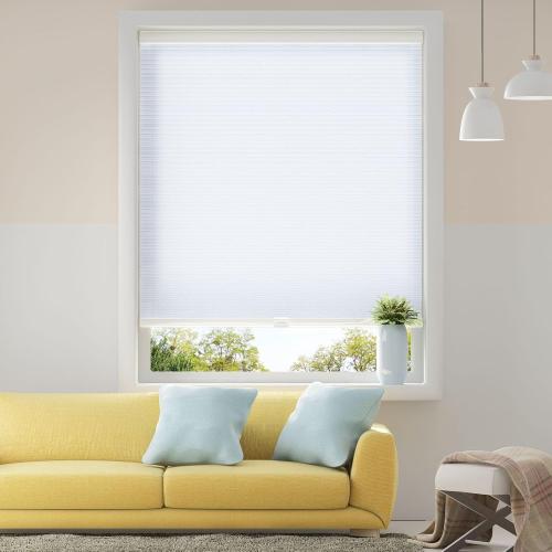 White Cellular Blinds Cordless Shades for Windows Single Cell Shade - Provide Privacy and Filters Light - 24 W x 64 H, White(Light Filtering)