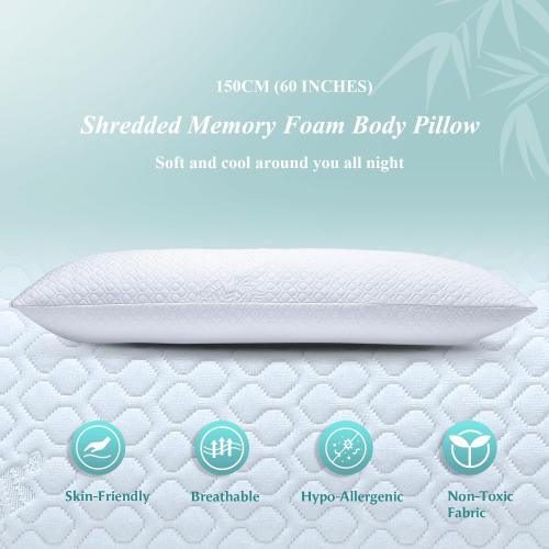 Extra Long Body Pillow Cubies Memory Foam 150x50cm – Anime Body Pillow Insert for Adults – with Cooling Cover Huggable Pillows 20x60 inches