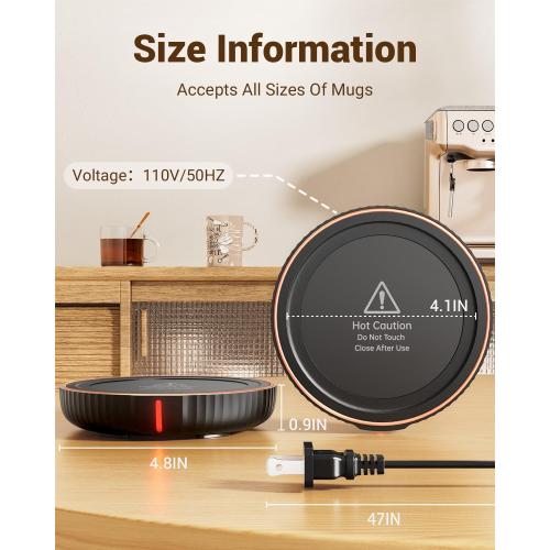 HouseGem Large Candle Warmer Plate - Coffee Cup Mug Warmer for Desk, Candle Melter, Electric Mug Heater for Beverages, Milk & Tea, Coffee Accessories Ideal Gifts Keep Cup Warm (Black)